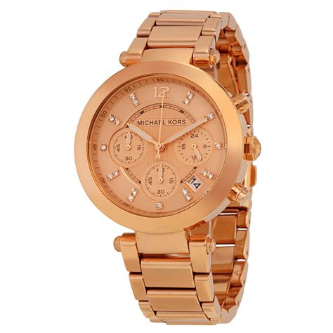 parker rose gold relogios michael kors|Michael Kors parker chronograph.